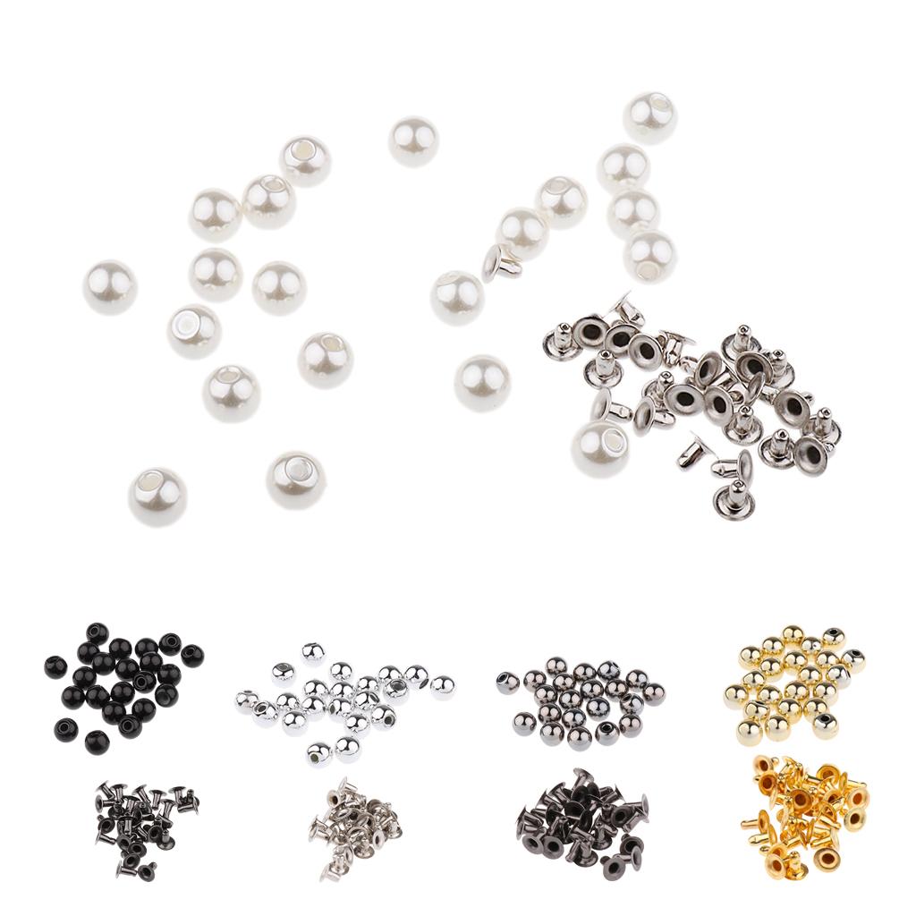 Faux Pearl Studs Decorative Rivet Buttons Plastic Beads Garment Accessories for DIY Crafts Clothes