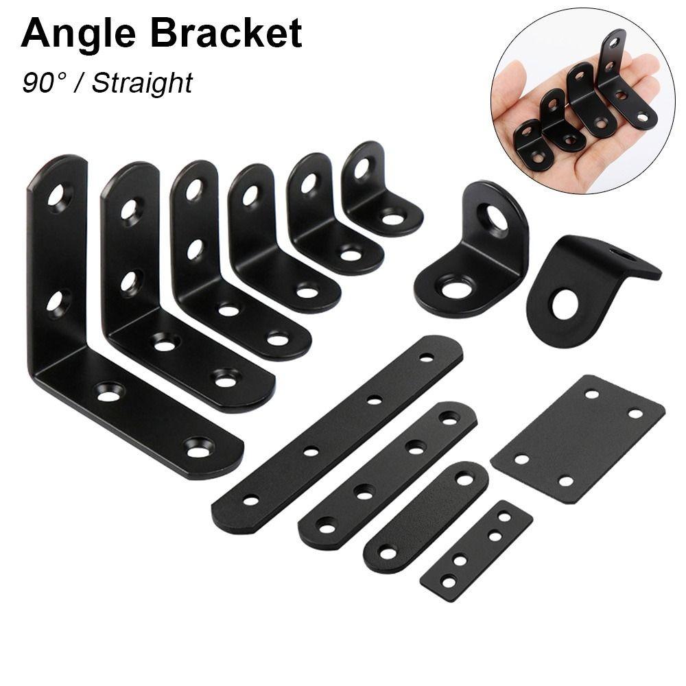 New 1Pcs Durable 90 Degree Angle Bracket Stainless Steel L-shaped Corner Stand Holes Fixed Mending Plate Furniture Hardware