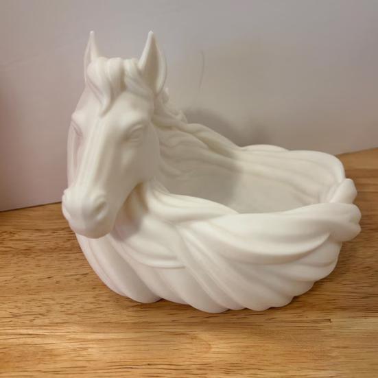 White Horse Key Bowl, 3D Printed Decorative Key Dish, Key Holder Bowl for Key And Jewelry Storage, Entrance Cabinet Desktop Organizer
