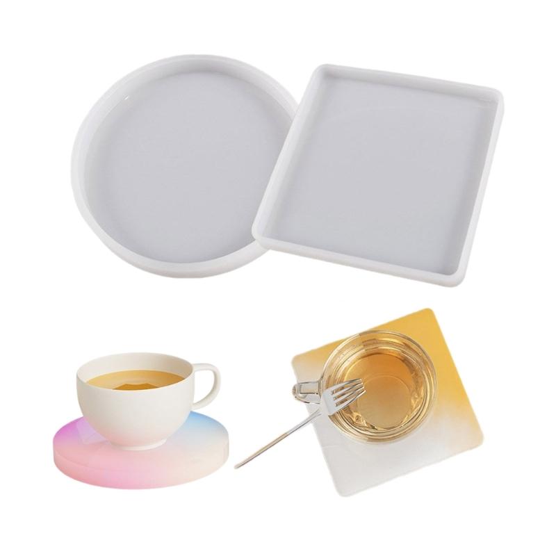Versatile Silicone Casting Mold Epoxy Resin Mold Versatile Round/Square Coaster Ornaments Mould Jewelry Making Tool