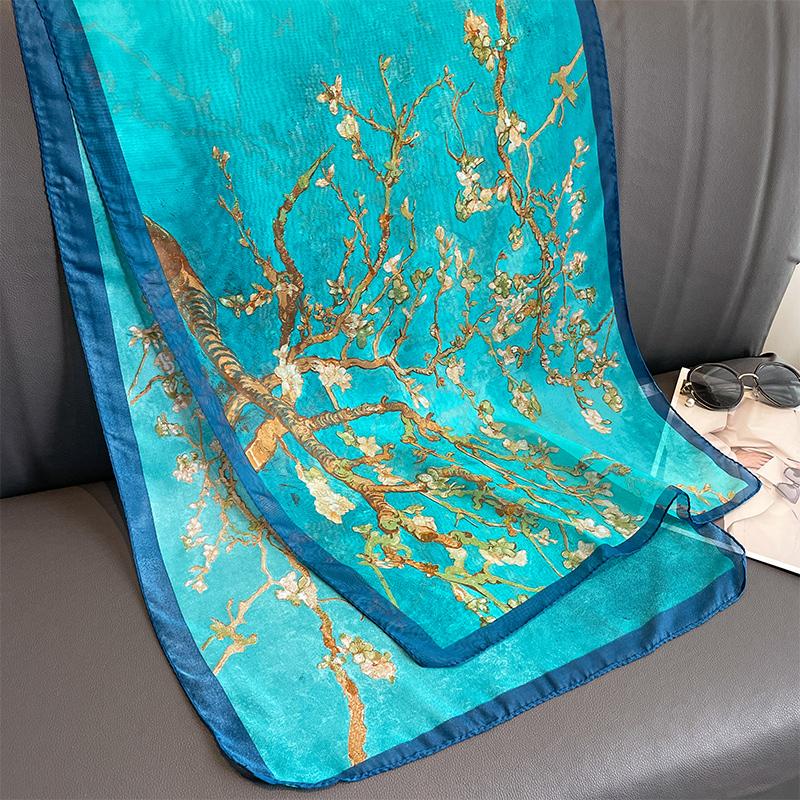 Motetrykt blomster chiffon hijab skjerf kvinner pareo dame bandanas badehåndklær sommer muslimsk slør wrap kvinne foulard