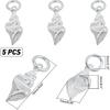 CHGCRAFT 5pcs 925 Sterling Silver Conch Shell Charms Silver Pendants with Jump Ring for DIY Jewelry Making
