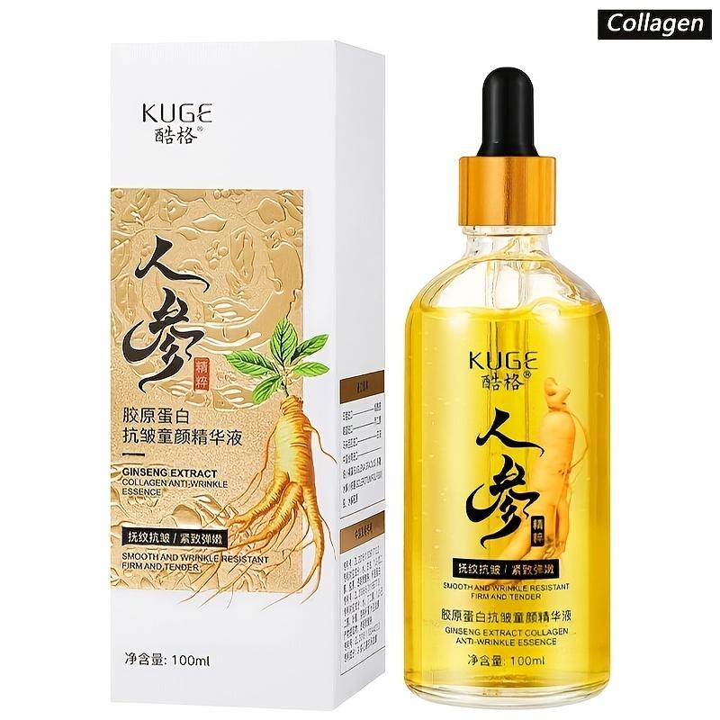 Sérum anti-âge au ginseng et au collagène pour le visage, hydratant et raffermissant