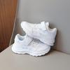 Genuine Leather Girls' Spring and Summer New Style Boys' Single Mesh Breathable Sports White Shoes for Older Boys with Soft Soles