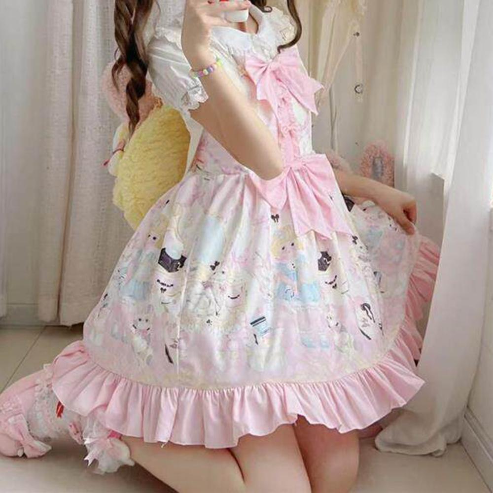 Meow Meow Paradies Meow Stern Soße Original Design Lolita Niedlich Jsk Latzkleid Damen