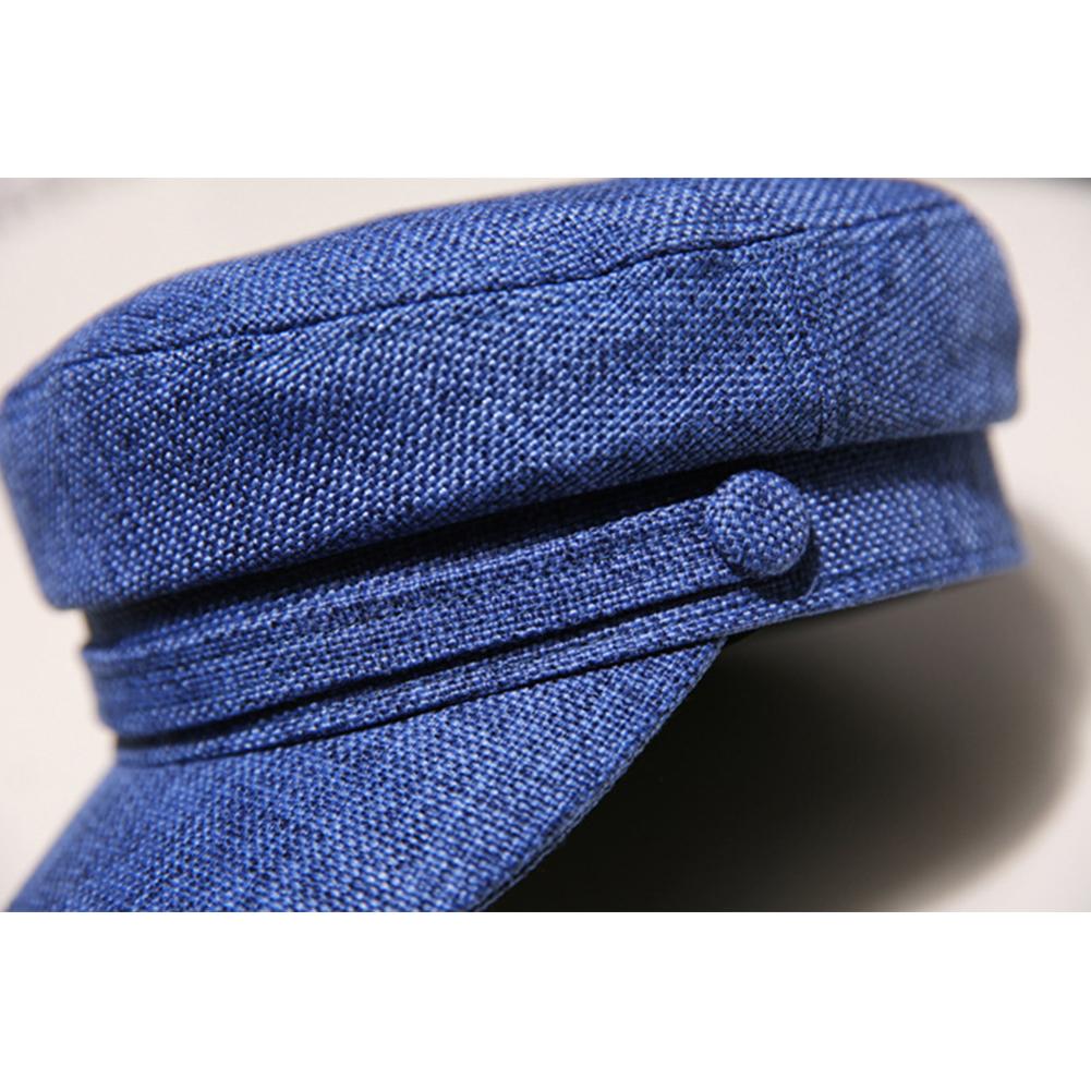 Women Men Cute Casual Outdoor Short Eaves Dome Cotton-flax Button Beret Hat Cap Unisex