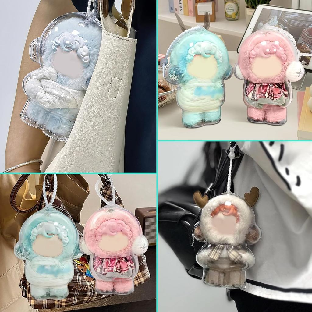 Schutzhülle für Sp Skullpanda Puppe Transparenter Tragbarer Organizer Aufbewahrungskoffer Staubschutzabdeckung Mit Silikonband