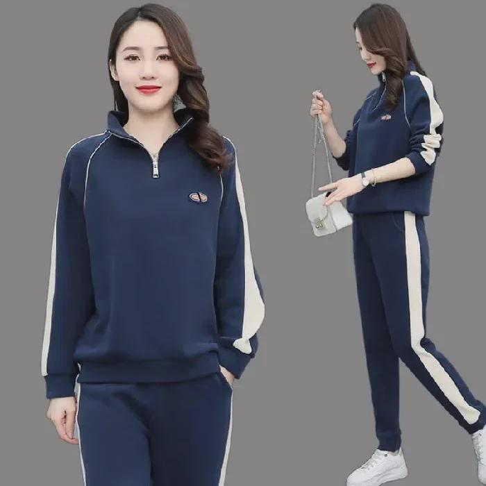 

Женские европейские и американские спортивные костюмы - осень/зима, свободный крой, большие размеры, модные беговые и командные костюмы XXXL