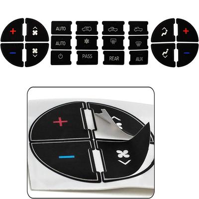 Black Vinyl AC Dash Button Repair Kit Decal Stickers Replacement for Chevrolet GMC