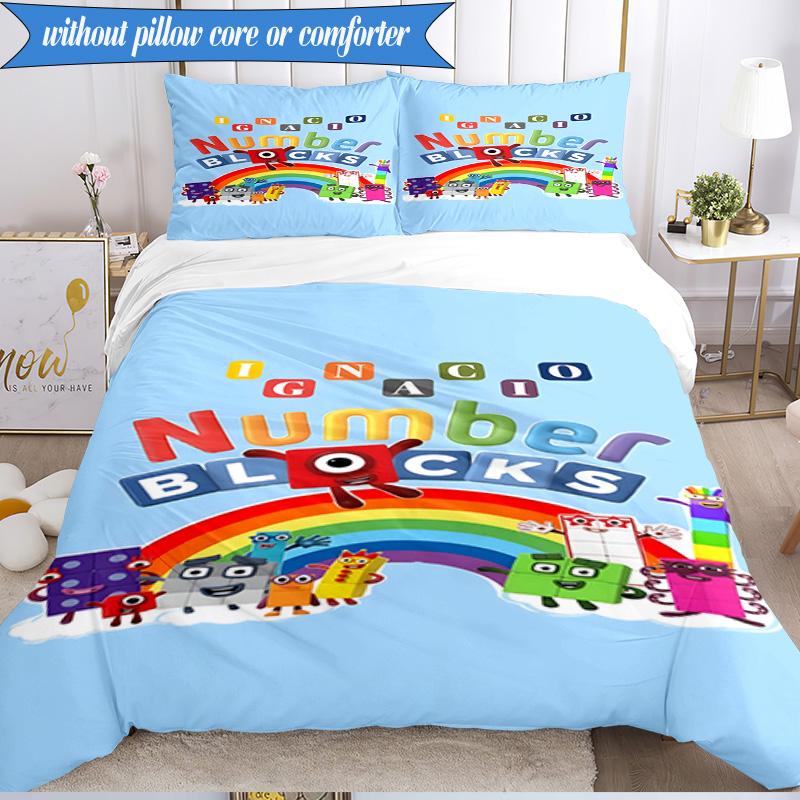 Number-Blocks Abenteuer 3er K-Pop Musikgruppe Bettwäsche-Set, Ideal für Schlafzimmer, Wohnheim, Inklusive Bettbezug und 2 Kissenbezügen, Fan-Geschenke