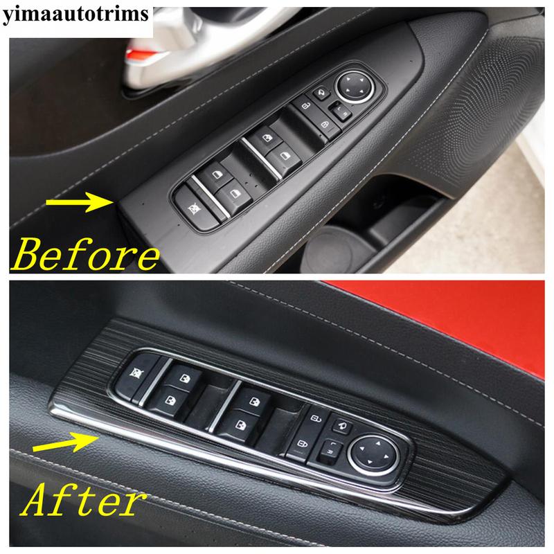 Car Inner Door Armrest Window Lift Button Panel Cover Trim Fit For Kia Cerato Forte K3  -  Stainless Steel Accessories