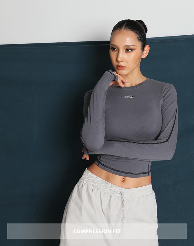 Rvd (Sportism) Racing Crop Warmer Long Sleeve (Iron Grey) S