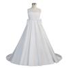 Girls' 2026 Satin Backless Train Dress for Piano & Host Performances