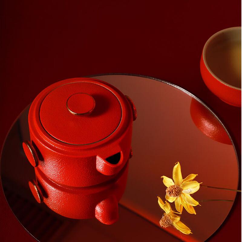 Chinese Style Matte Glaze Tea Set with Tray
