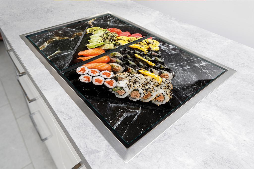 SZKLANA PŁYTA I DESKA DO KROJENIA 100x52 SUSHI