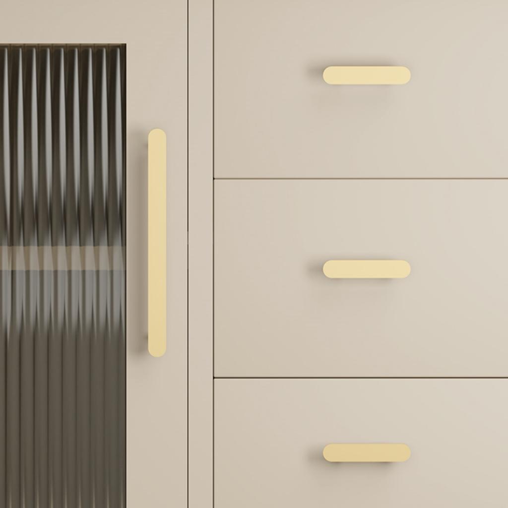 JOYLIFE Solid Brass Cabinet Pulls Modern Minimalist Handles French American Style Drawer Pulls for Wardrobe Kitchen