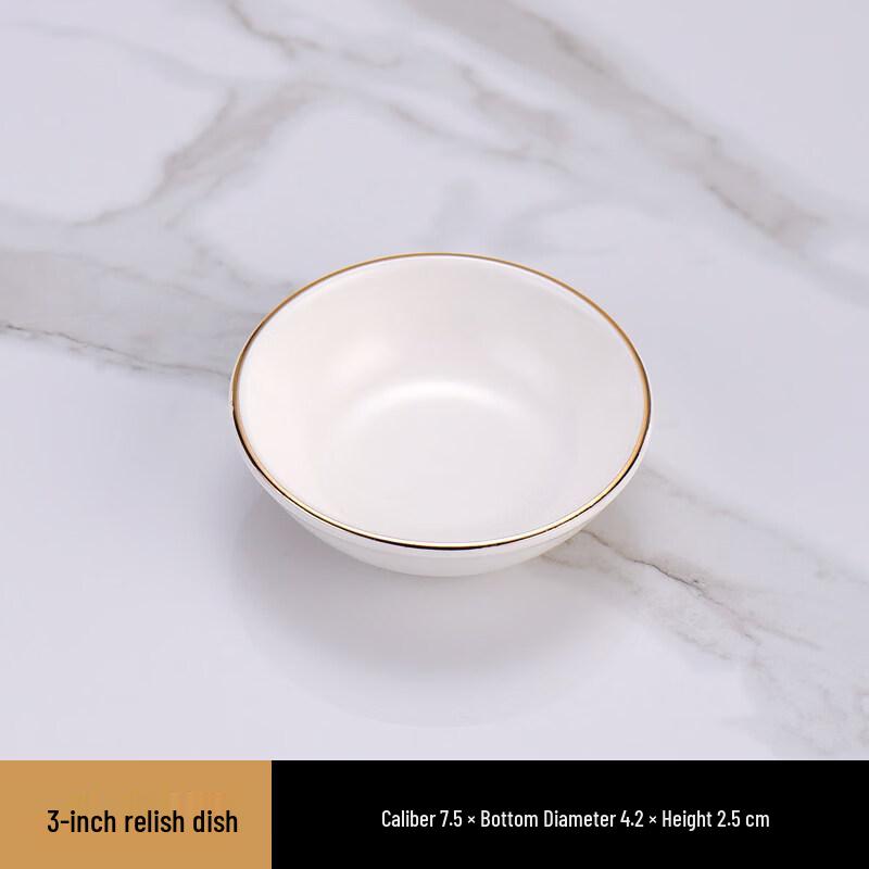 Luxury Gold-Rimmed Ceramic Conical Bowl
