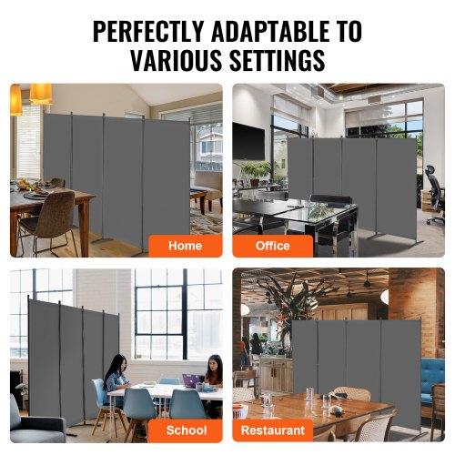 VEVOR Room Divider, 4 Panels Room Divider, Folding Privacy Screen and Portable Partition Divider for Room Separation