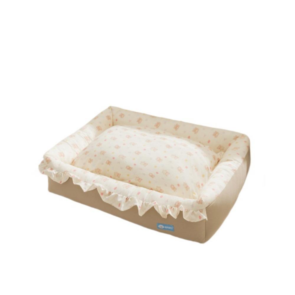 Süßes Haustiernest Hund Quadratisches Nest Offen Großer Raum Voll von Bedrucktem Zwinger Hundebett Hundematte Kleiner Hund Bigbear Teddy