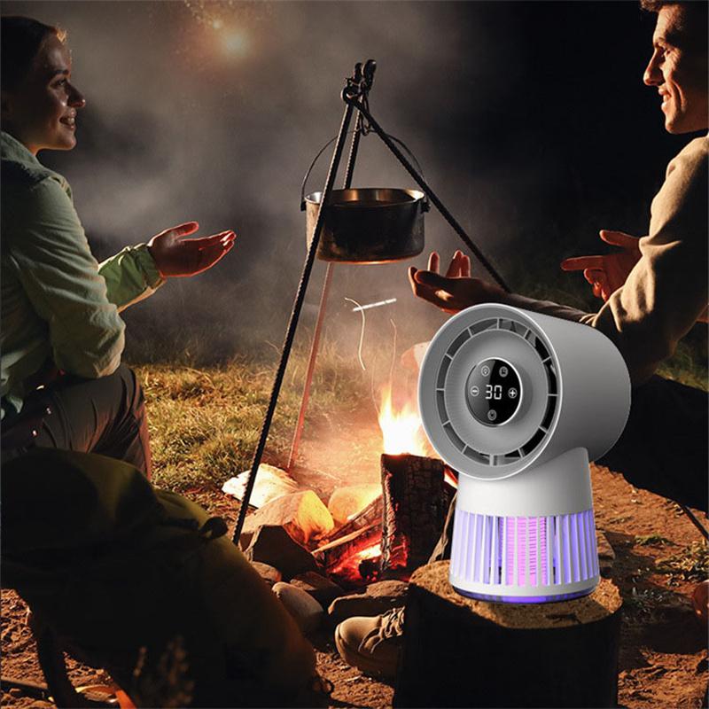 Wentylator z Lampą Zwalczającą Komary 2 w 1 USB Akumulatorowy Lampa Elektryczna Zwalczająca Komary Niskoszumowa Lampa Zwalczająca Komary Falą Świetlną Lampa Zwalczająca Komary dla Matki i Dziecka