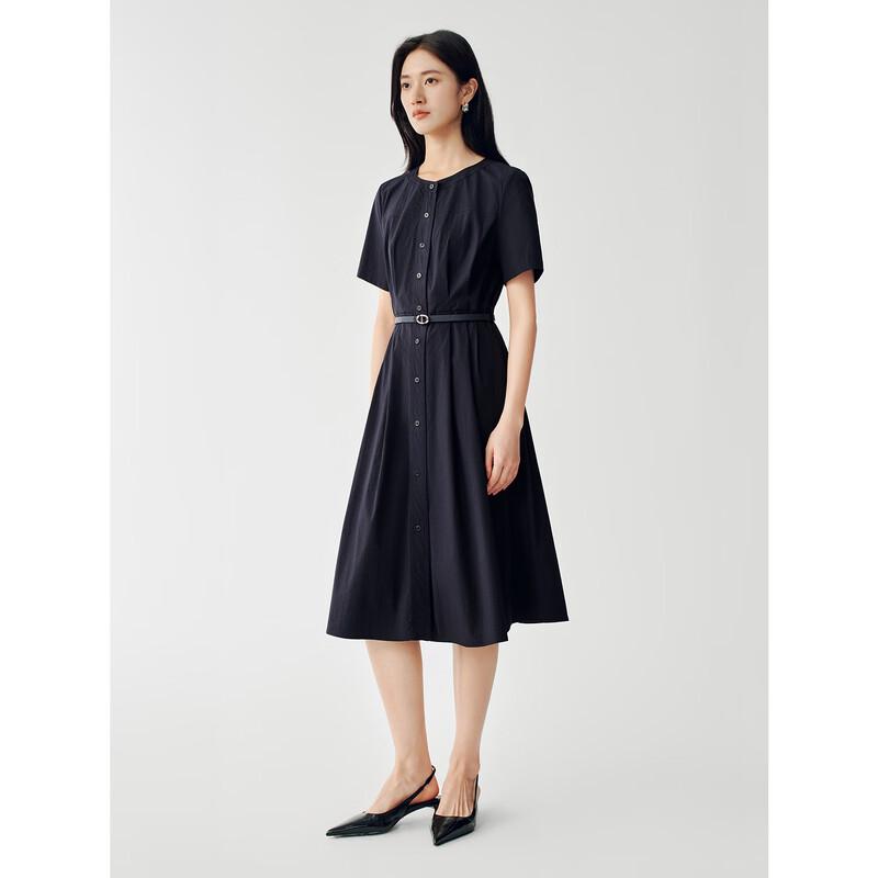 JUZUI Elegant Commuter Single-Breasted Dress