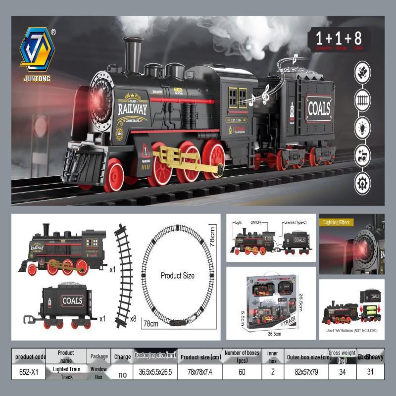 Retro Electric Train Set: Nostalgic High-Speed Rail Station Model for Kids