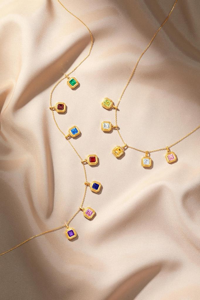 FANCIME Chroma Luxe 18K Yellow Gold Necklace for Natural Citrine Pendant with Silver Perfect for and Gift Wrapping Women, Birthstone, Chain,