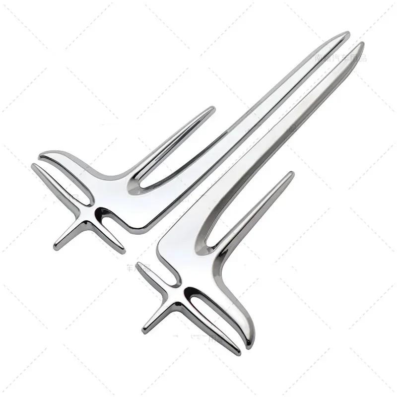 1Pairs 3D ABS Black Silver Car Side Fender Emblem Badge Sticker Decals For Mercedes Benz C200L E260L E300L E350L Accessories RY1