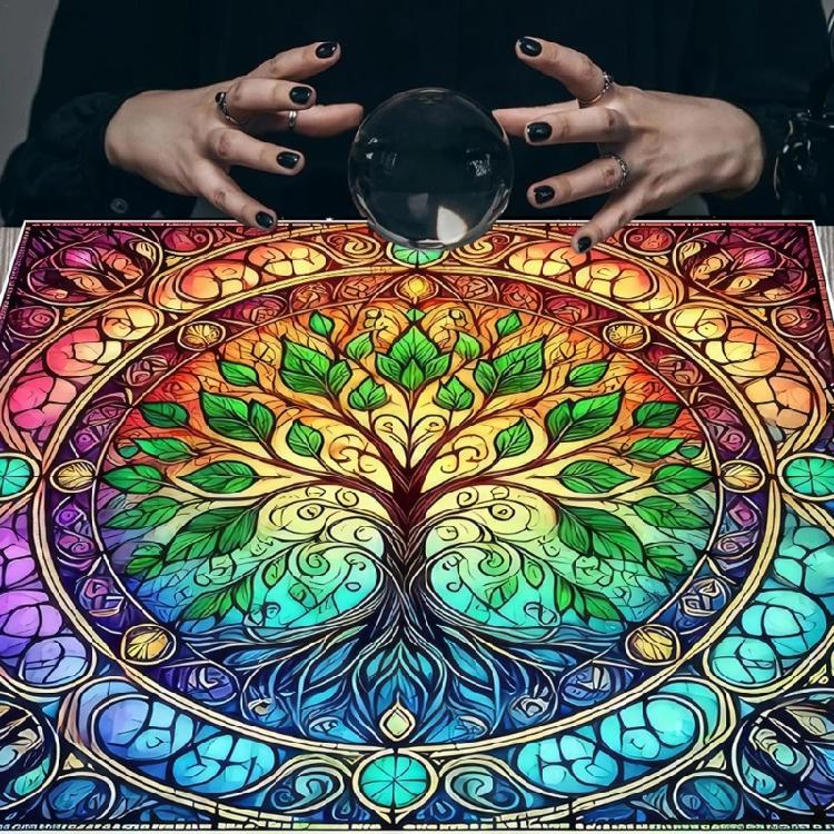 Quadratische Tischdecke, Tarot-Altardecke, Spielunterlage, Tarot-Lesen-Tischdecke, Tarot-Kartenmatte, Wahrsage-Tischdecke