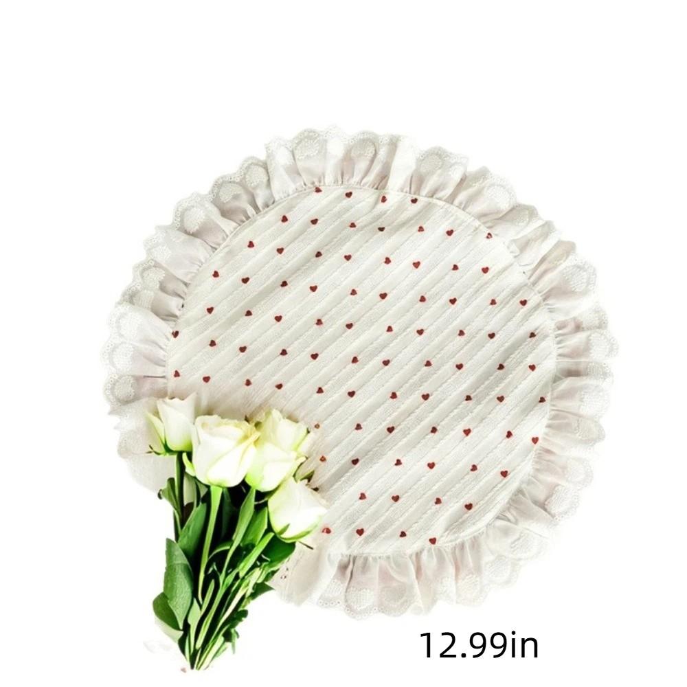 Square/Round Table Napkins Girly Style Insulation Pad Pot Mats Heart Pattern Placemats Tea Party