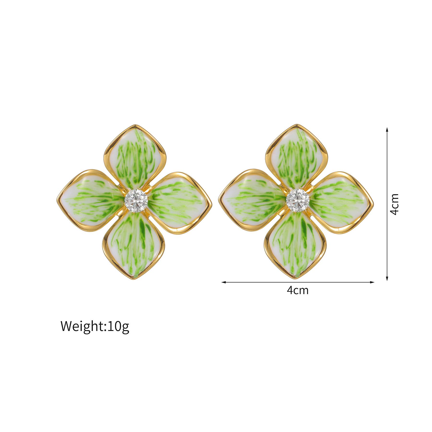 

Atoztide New Exaggerated Colorful Flowers Earrings for Women Stainless Steel Zircon Flower Earring Romantic Wedding Jewelry Gift