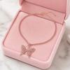 Women Butterfly Necklace with Full Diamond Pendant Choker