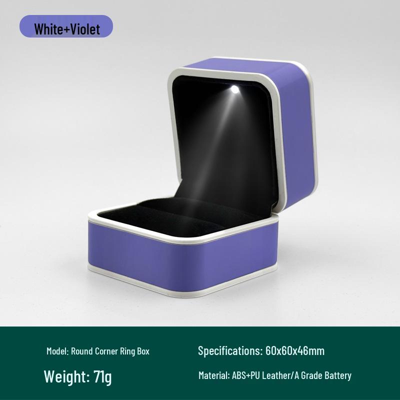 Creative LED Light Jewelry Ring Box with Illuminated Display