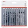 Jeu de lames de scie sauteuse - Bosch - Wood - 10 lames - Couleur gris - Pour bois tendre