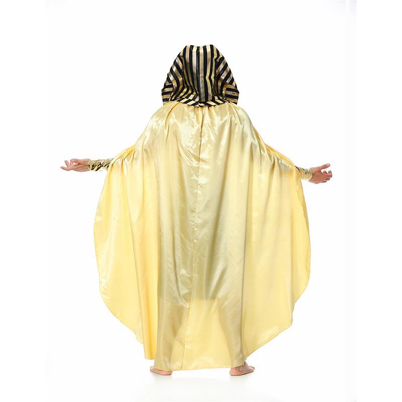 Cosplay export style, Halloween Egyptian pharaoh, golden king long cape mythical all-seeing eye