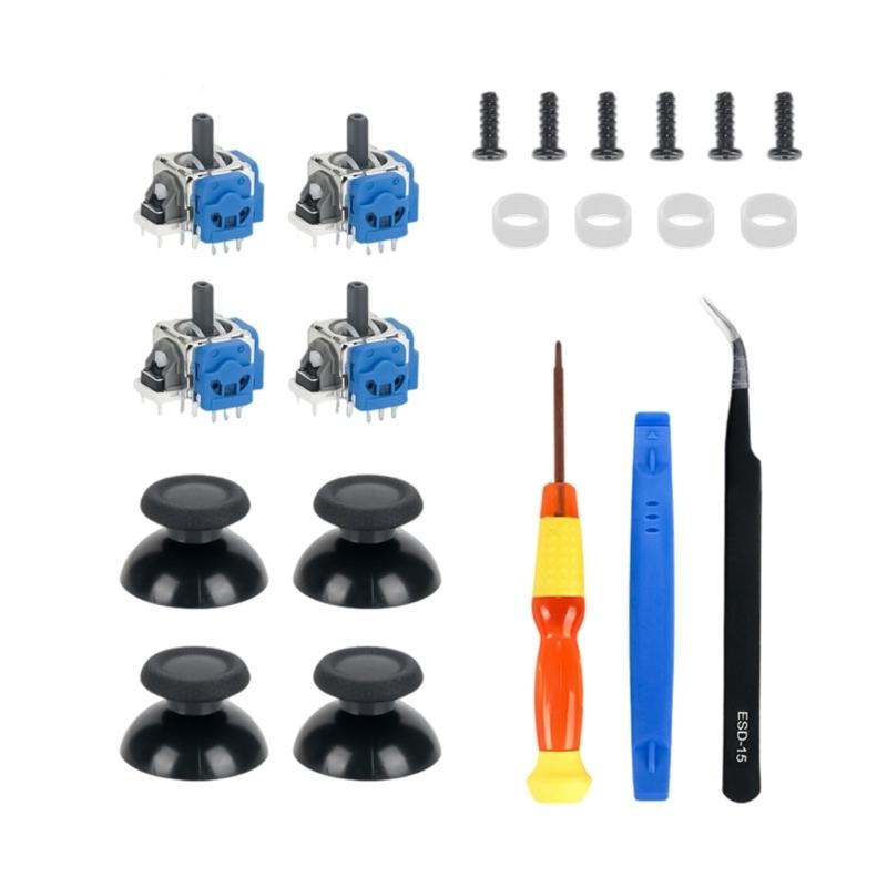 Magnetic Sensors Joysticks Upgraded Kit Includes Thumbsticks And Essential Tools For Drift Less Controller Maintenance