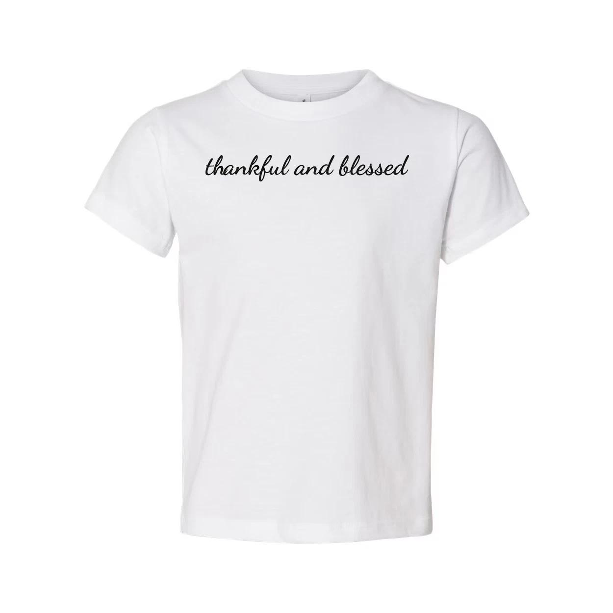 Thankful And Blessed Christian Unisex Graphic Tee With Short Sleeves And Inspira XL