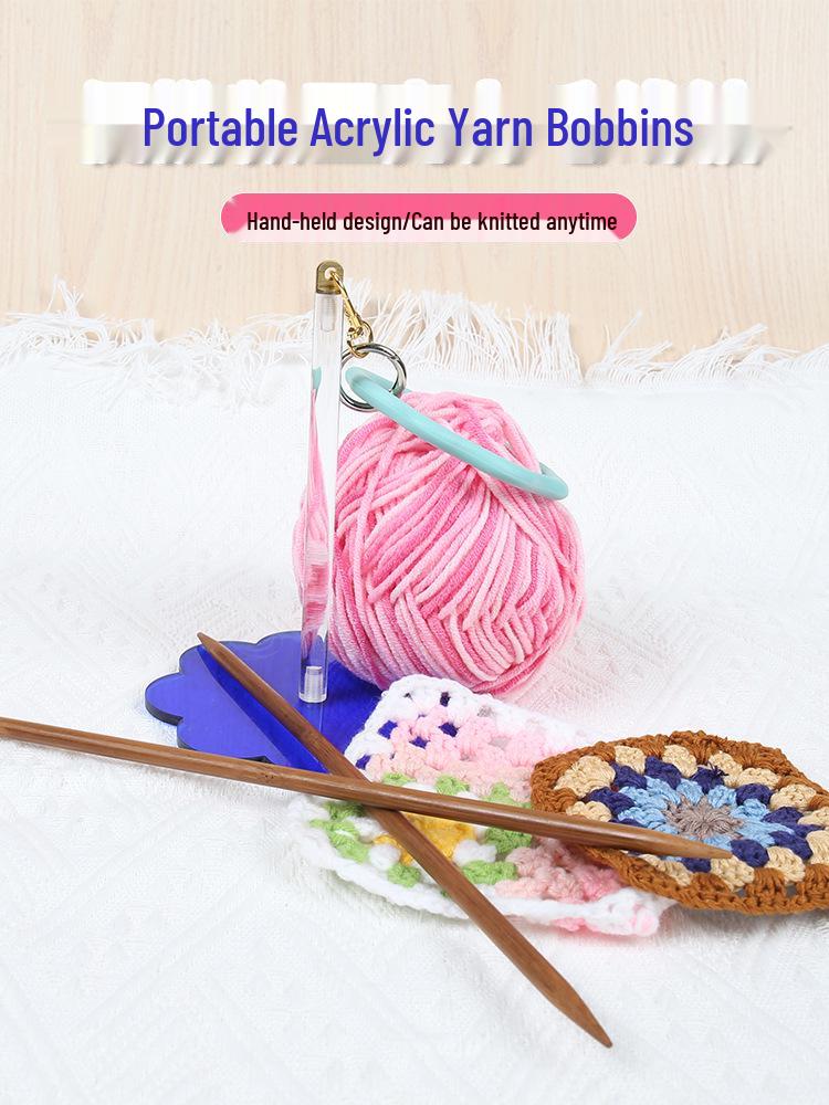 Portable Wooden Yarn Holder for DIY Knitting