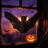 Halloween Bat Door Hanging Decoration, Black Paper Rope Wall Ornament for Window Ceiling Backdrops Home Display