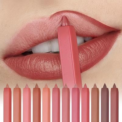 Set di 12 matite labbra colorate Lunga tenuta, Impermeabile, Resistente al sudore, Facile da colorare, Colore che non sbiadisce, Set di lucidalabbra, Trucco Beauty