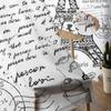 Black And White Paris Drawing Tulle Curtains for Living Room Drapes Window Sheer Modern Curtains for Bedroom Decor