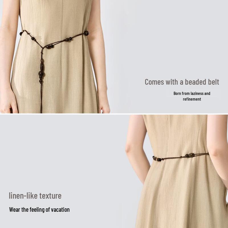 IHIMI Women's Summer Boat Neck A-line Vacation Dress