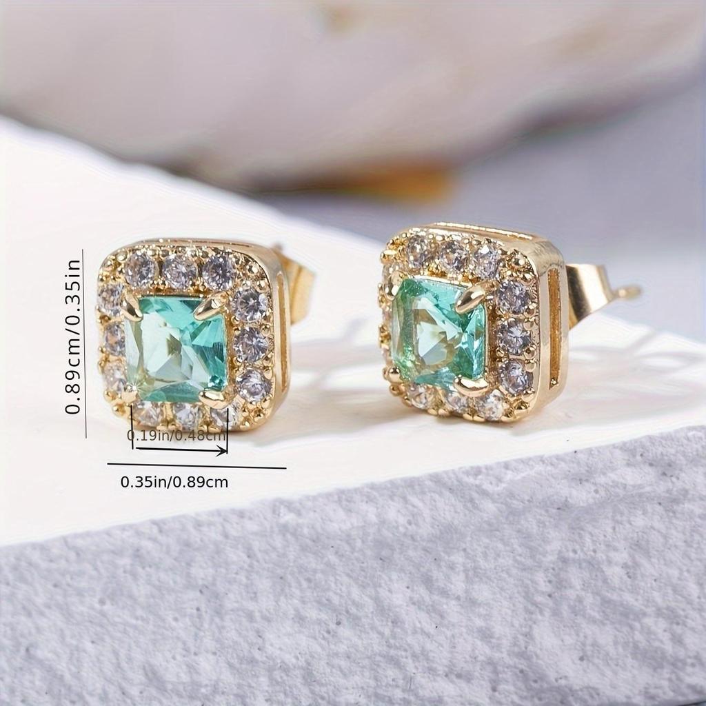 Geometric elegant square earrings for women's wedding engagement party jewelry accessories
