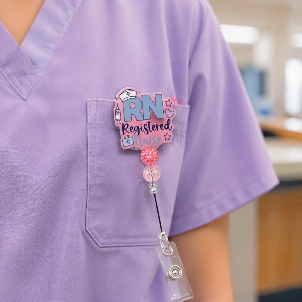 Retractable Structure Nurse Badge Reel Delicate Beaded Craft Beaded Badge Reel Gift Choice