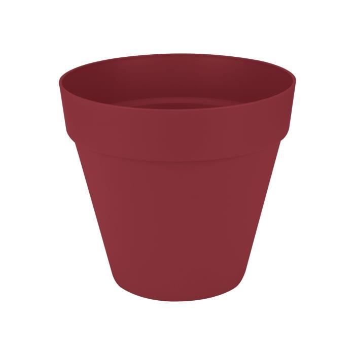 ELHO Pot de fleurs Loft Urban Rond avec roues - Rouge - Ø 48.5 x H 45 cm - Extérieur - 100% recyclé