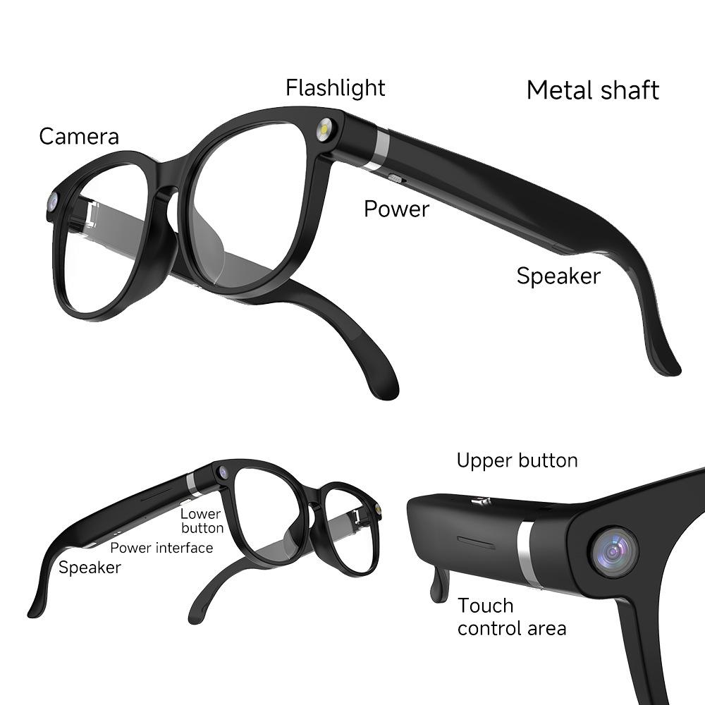 AI Smart Glasses with 800W Camera for Photos, Videos, Image Recognition, and Translation.