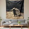 Black Cat Wizard Candle Tapestry Wall Hanging for Bedroom Living Room Decor Gift for Fans