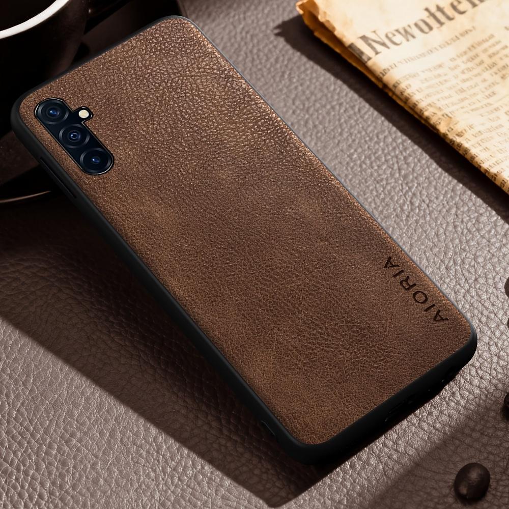 Luxury Case for Samsung Galaxy A13 A23 A33 A53 A73 5G 4G Retro Fashion Natural Texture Solid Color Anti-fingerprints Synthetic Leather Precise
