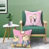 Cute Charlie And Lola-A Animation Pillow Case Anti-dustmite Pillowcase Invisible Zipper Silky Short Plush Sofa Cushion Cover