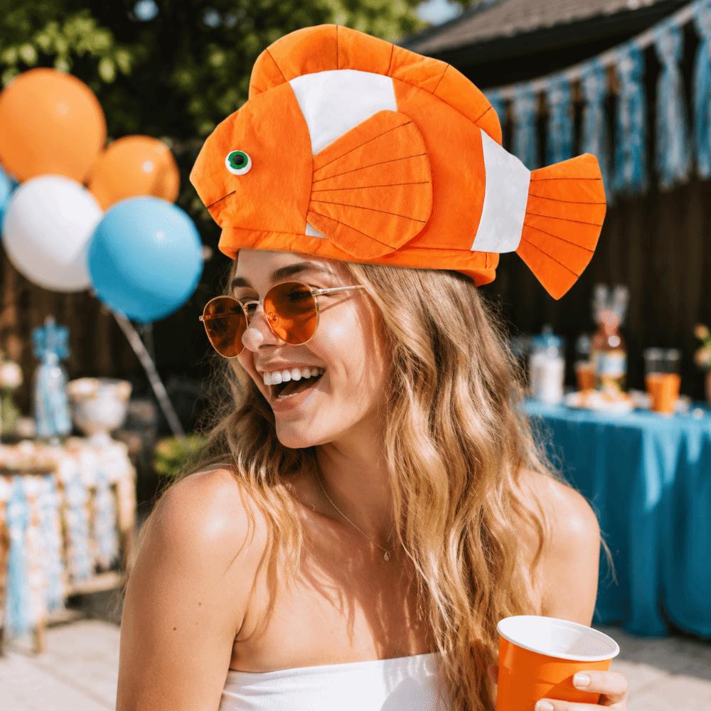 Funny Sea Animal Cap Creative Fish Head Cover Party Supplies Cartoon Fish Hat  Photo Props
